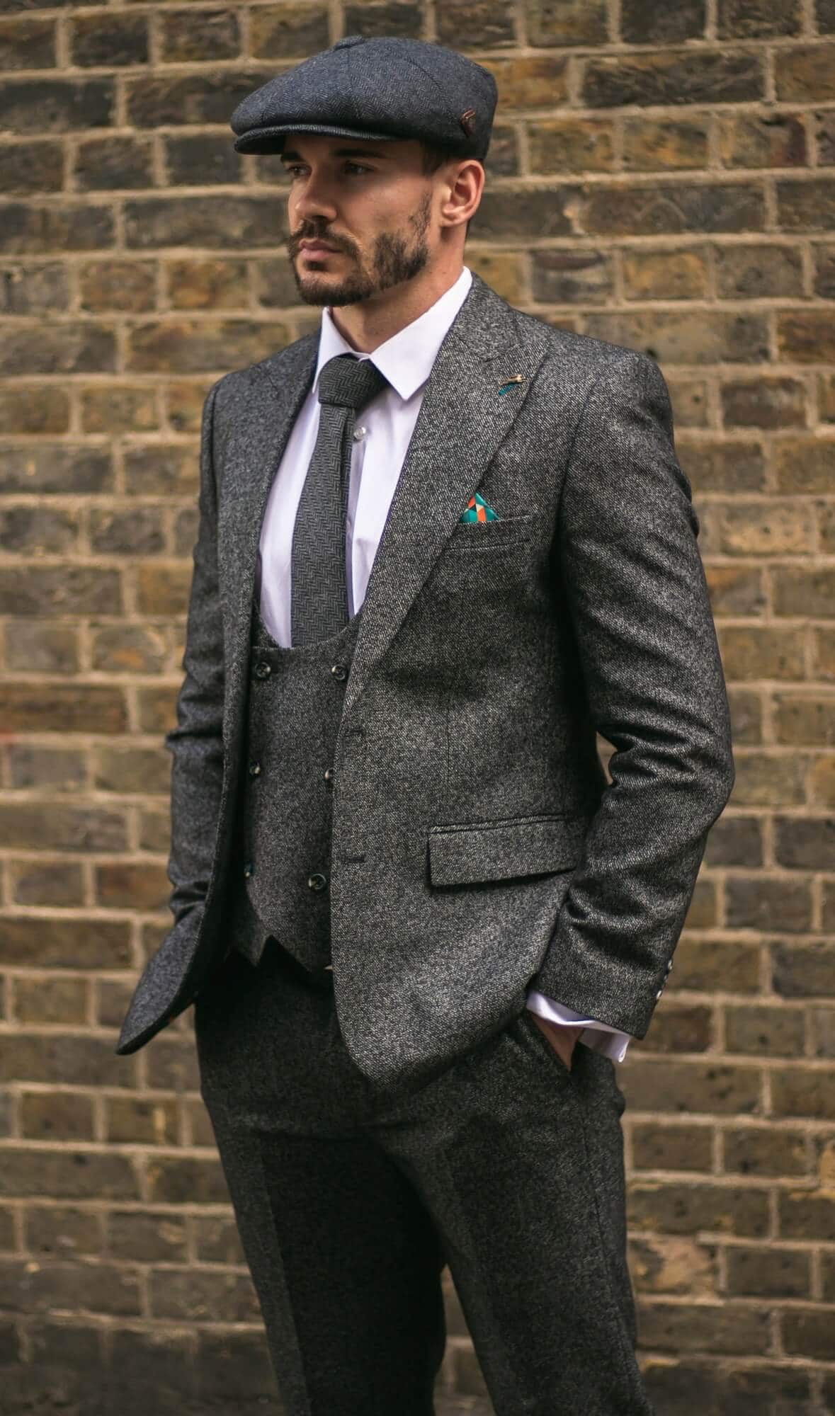Men's Charcoal-Grey 3 Piece Suit: Buy Online - Happy Gentleman United ...
