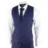 Men's Navy-Blue Herringbone Tweed 3 Piece Suit