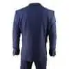 Men's Navy-Blue Herringbone Tweed 3 Piece Suit