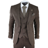 Men's Brown Herringbone Tweed 3 Piece Suit