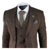 Men's Brown Herringbone Tweed 3 Piece Suit