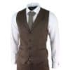Men's Brown Herringbone Tweed 3 Piece Suit