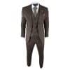 Men's Brown Herringbone Tweed 3 Piece Suit