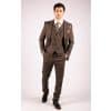 Men's Brown Herringbone Tweed 3 Piece Suit