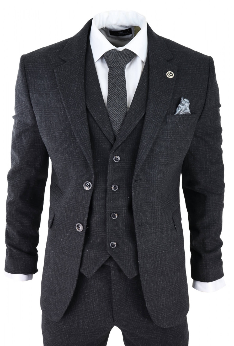 Luxury Men Slim Fit Check Suit Men Business Office Formal Suits 2 Pcs Set  Blazers Pant Casual Wedding Social Tuxedo Dress Homme - AliExpress