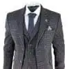 Men's Grey Tartan Check 3 Piece Suit
