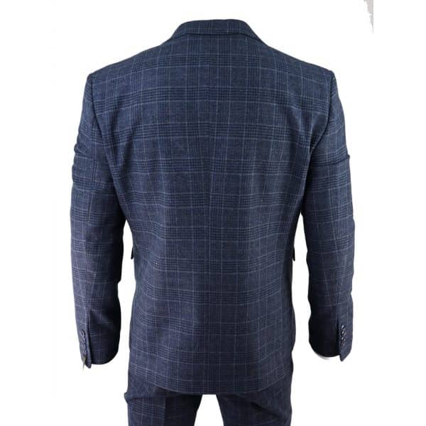 Blauer Schottenkaro-Anzug für Männer (3 Teile)