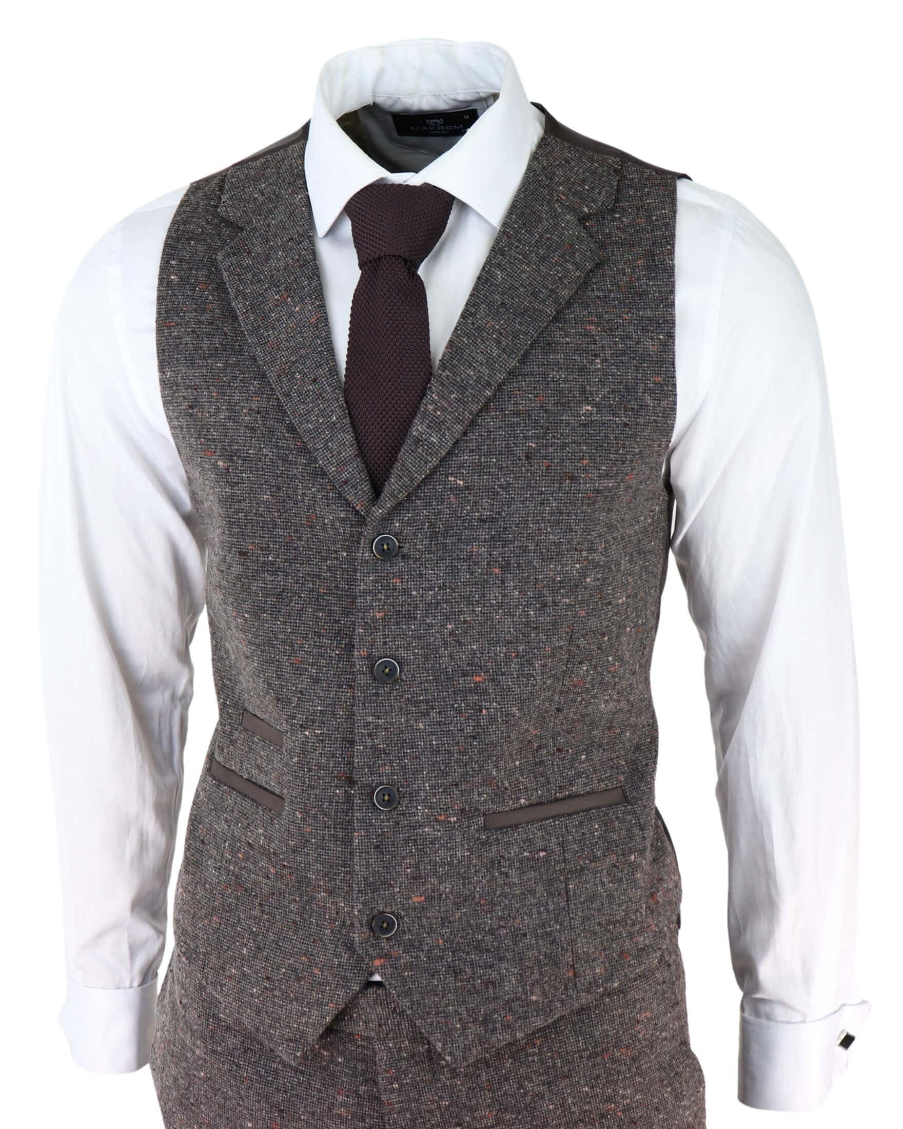 Men's Brown Tweed 3 Piece Suit: Buy Online - Happy Gentleman
