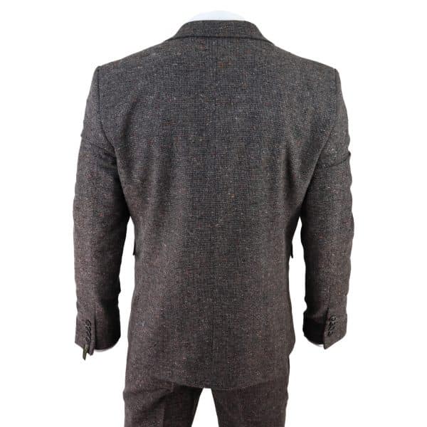 Brauner Tweed-Anzug für Männer (3 Teile)