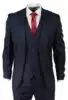Men's Navy Blue Check 3 Piece Suit