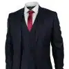 Men's Navy Blue Check 3 Piece Suit