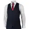 Men's Navy Blue Check 3 Piece Suit