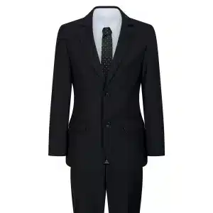 Jungen Schwarz 5 Stück Anzug Blazer Weste Hemd Krawatte Hose Hochzeit Beerdigung