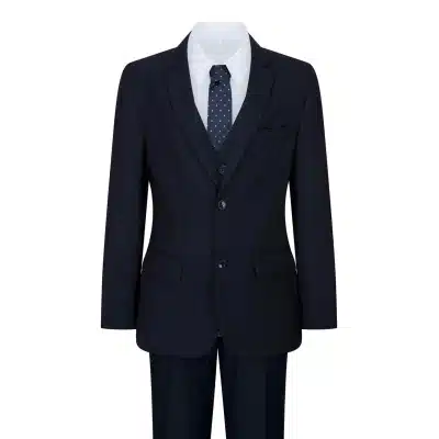 Jungen Marineblau 5 Stück Anzug Blazer Weste Hemd Krawatte Hose Hochzeit Party
