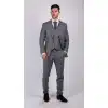 Mens Classic Grey 3 Piece Suit Slim Fit Vintage Retro Smart Formal Wedding