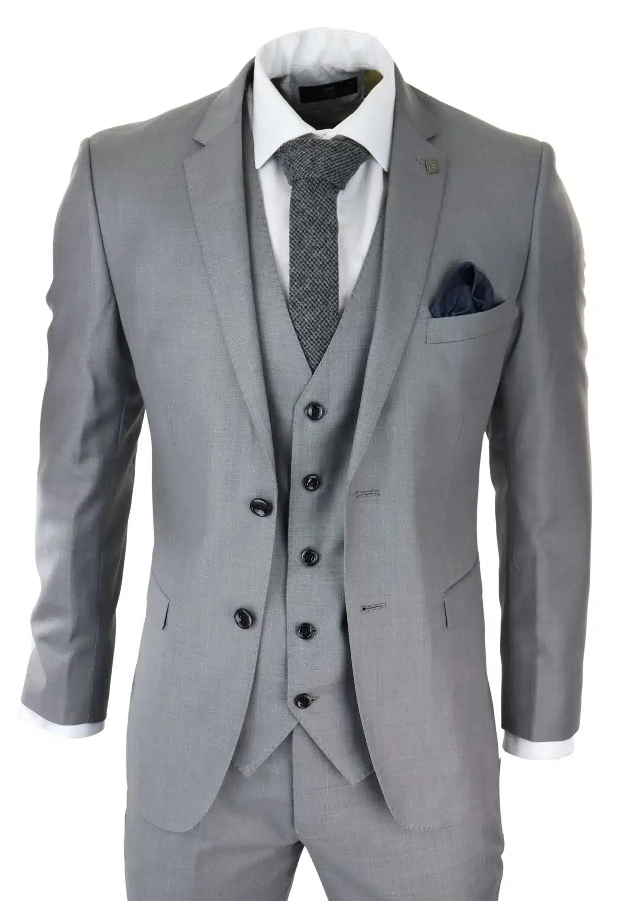 Three Piece Olive Textured Formal Suit - Mawrry