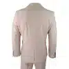 Mens Herringbone Tweed 3 Piece Suit Pink Blush Retro Vintage Short Reg Long