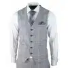 Mens 3 Piece Summer Suit Grey Check Blue Black Tailored Fit Classic Wedding Formal