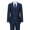 Boys Navy Blue 3 Piece Tweed Birdseye Suit Smart Formal Wedding Classic 1920s