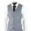 Mens Classic Grey 3 Piece Suit Slim Fit Vintage Retro Smart Formal Wedding