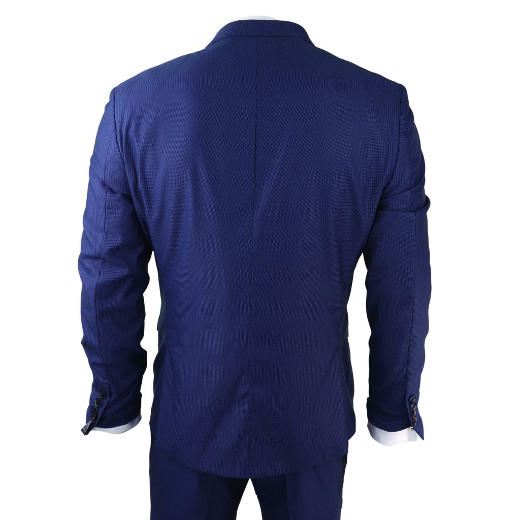 Mens 3 Piece Royal Blue Suit Slim Fit Classic Grooms Marc Darcy Danny ...