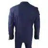 Mens Navy Check 3 Piece Suit Red Edinson Marc Darcy Classic Vintage Wedding