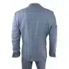 Mens 3 Piece Suit Sky Blue Check Wool Feel Marc Darcy Tailored Fit Wedding Prom Harry