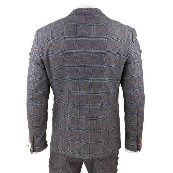 Grey 3 Piece Suit with Double Breasted Waistcoat