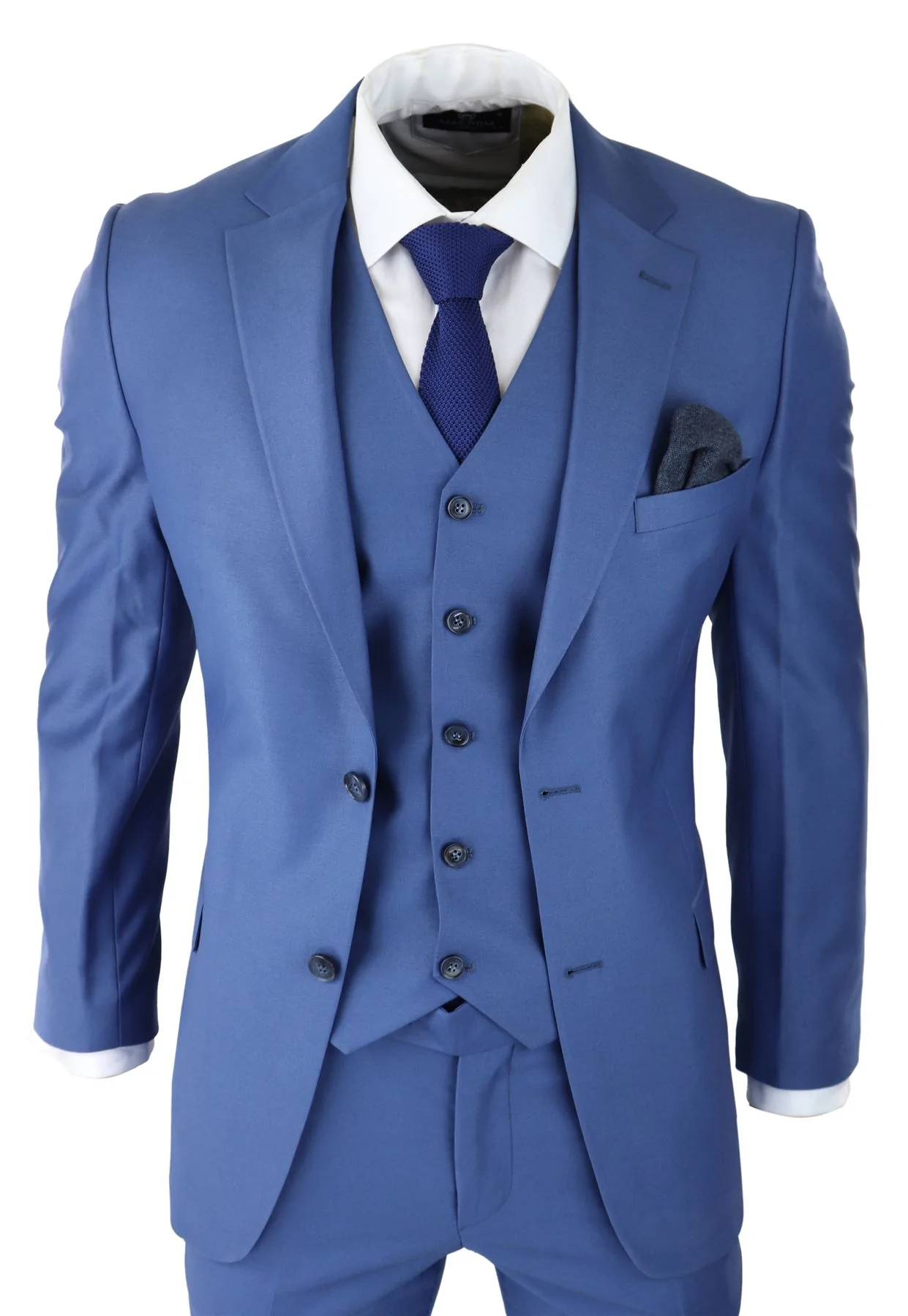 Mens Classic Light Blue 3 Piece Suit Slim Fit Vintage Retro Smart Formal  Wedding: Buy Online - Happy Gentleman United States