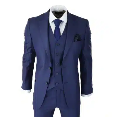 Solid Blazer Jacket Vest Pants & Tie YND Mens Slim Fit 2 Button 3 Piece Suit Set 
