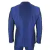 Mens 3 Piece Shiny Blue Wedding Prom Party Suit Tailored Fit Smart Formal