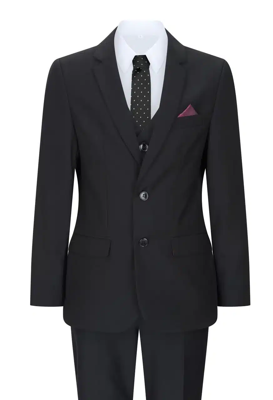 Boys 3 Funeral: Fit Tailored Online Wedding Classic Suit Happy - Mourning Gentleman Black Piece kaufen Complete