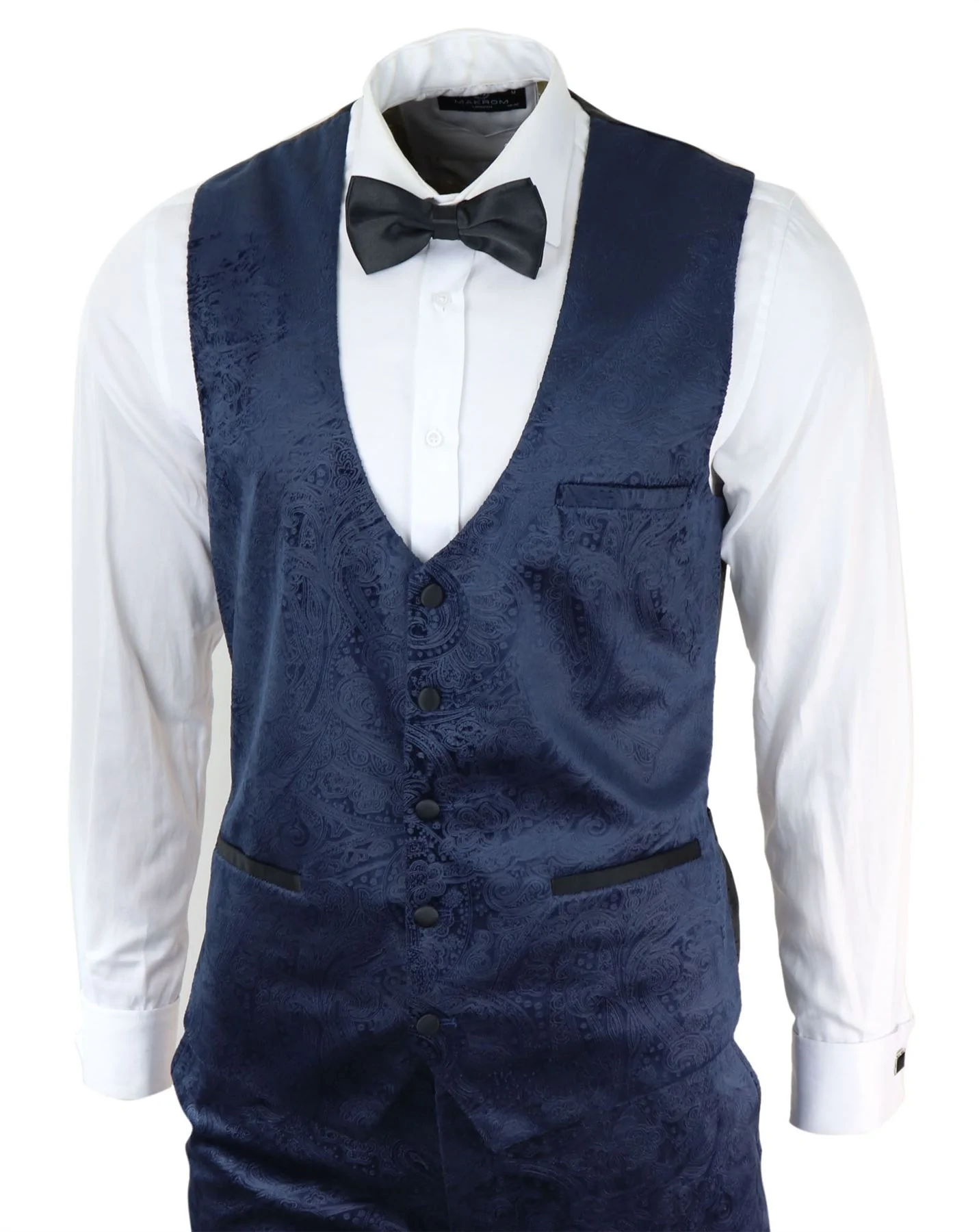 Mens Marc Darcy Velvet Paisley Blue Fit 3 Piece Suit Tuxedo Dinner Jacket  Wedding: Buy Online - Happy Gentleman