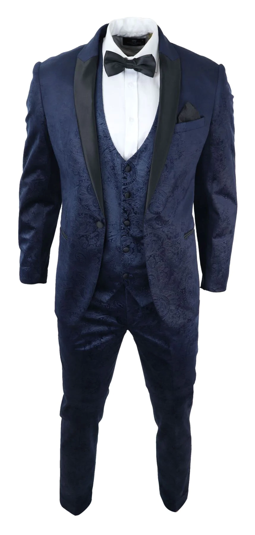 Navy Blue paisley Velvet Pant Suit