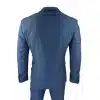 Mens 3 Piece Prince Of Wales Check Suit Blue Classic Light Tailored Fit Modern