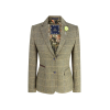 Womens Tan Brown Tweed Blazer
