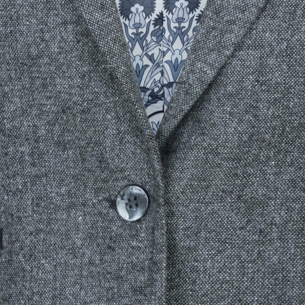 Womens Waistcoat Suit Wool Tweed Elbow Patch 1920s Vintage Classic Grey
