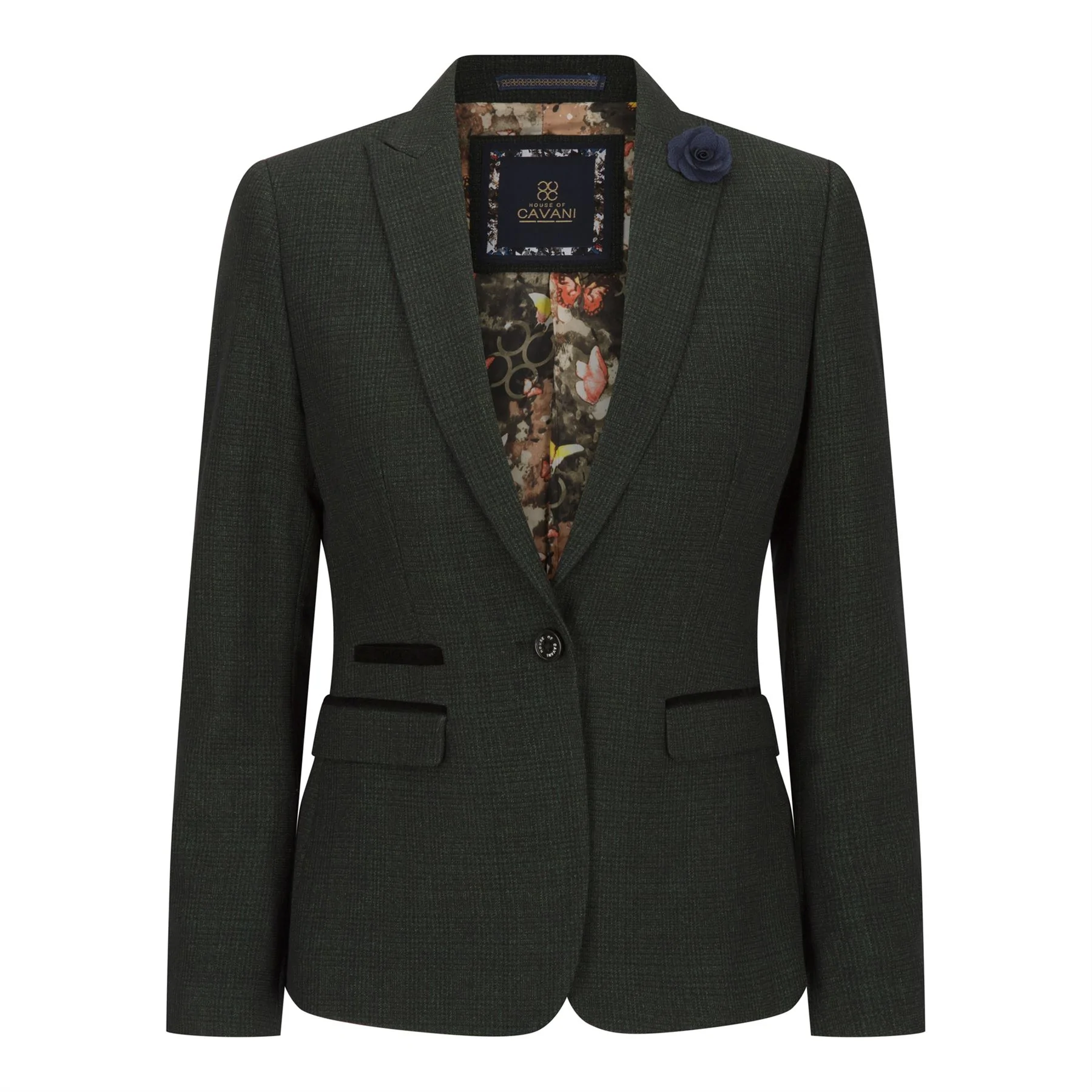 Damen Tweed Grün Check Blazer Wolle Klassische Jagd Jacke Vintage 1920s Retro