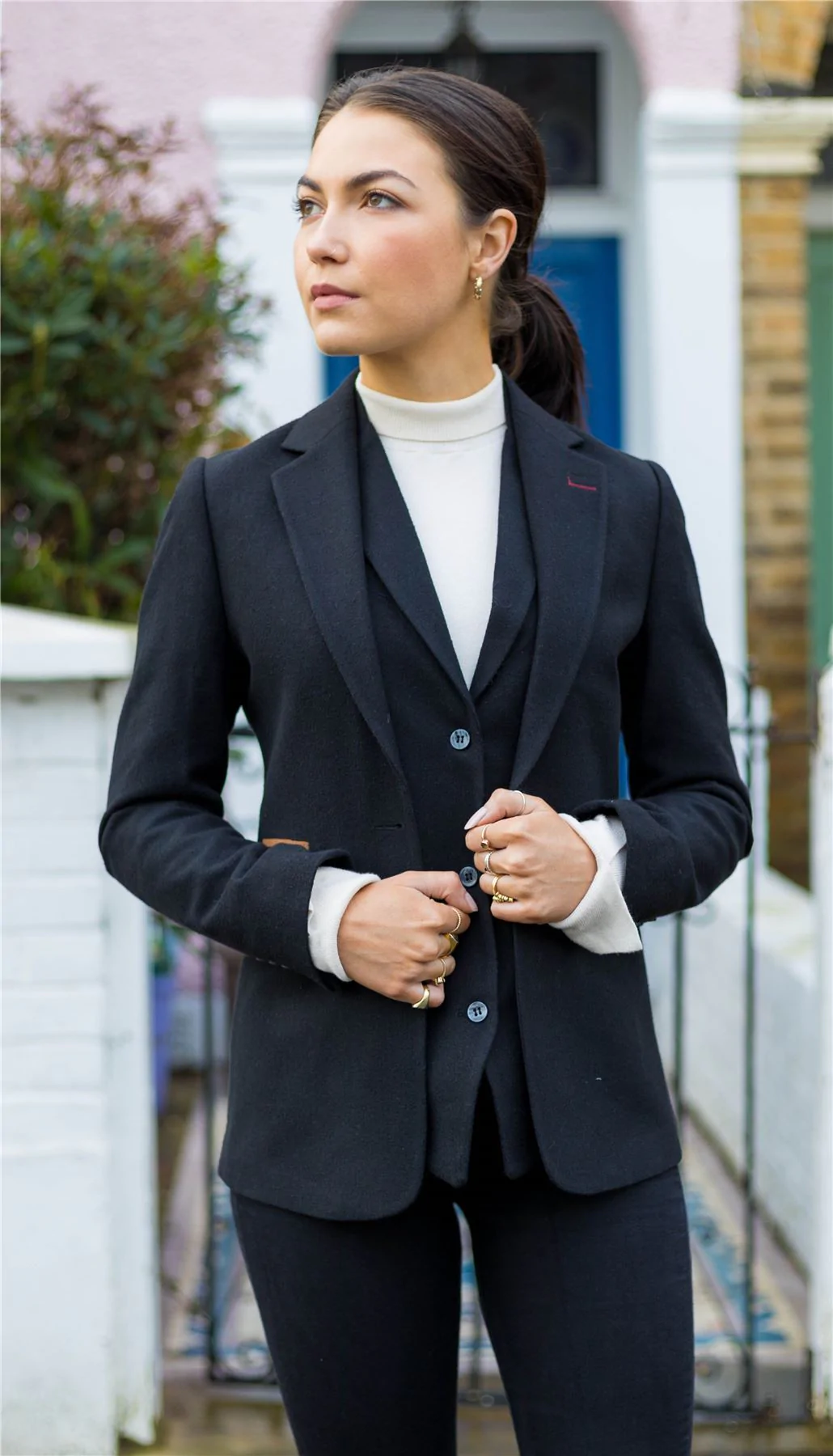 Womens Blazer Suit Wool Tweed Elbow Patch 1920s Vintage Classic