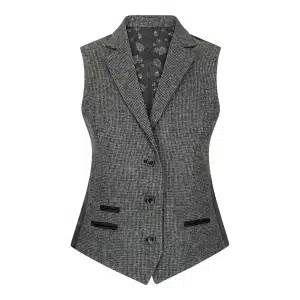 Women Grey Tweed Herringbone waistcoat 1920’s Peaky Tailored Fit Vintage Retro
