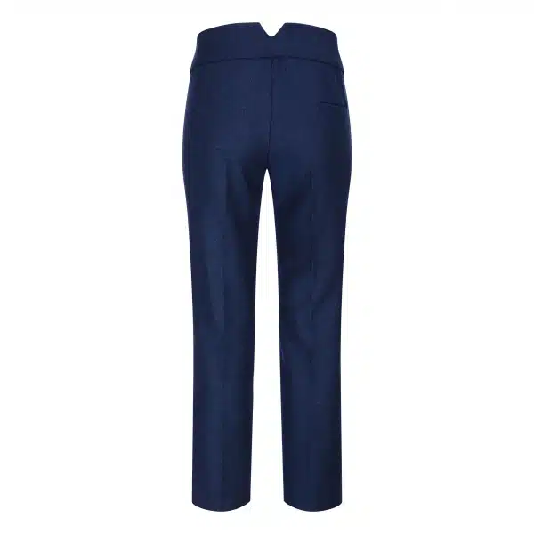 Womens Tweed Herringbone Trouser Navy Blue 1920s Vintage Classic Gatsby Blinders