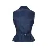 Womens Tweed Herringbone waistcoat Navy Blue 1920s Vintage Classic Gatsby Blinders