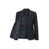 Women Black jacket  Tweed Herringbone Wool Classic Smart Casual Vintage 1920s