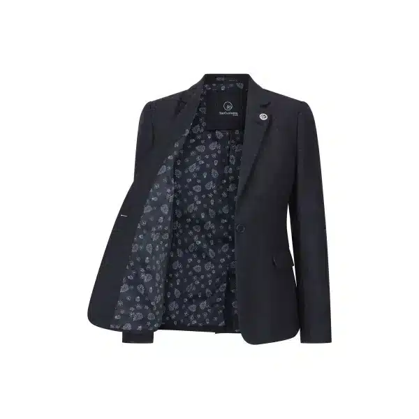 Women Black jacket  Tweed Herringbone Wool Classic Smart Casual Vintage 1920s