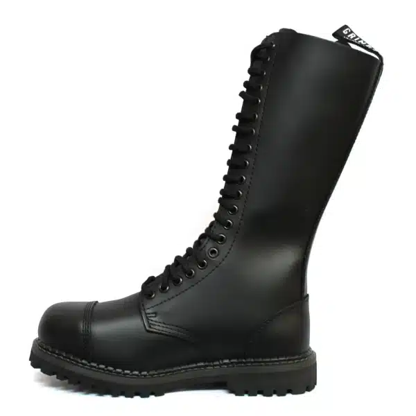 Unisex Real Leather Military Boots Black Ginders King Punk Rock Safety Steel Toe