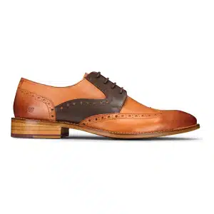 Mens Tan Navy Brown Red Brogue Shoes Laced Classic Vintage Formal Real Leather