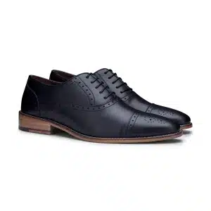 Mens Real Leather Classic Brogues Black Laced Shoes Smart Formal Leather Vintage