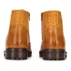 Mens Real Leather Laced Platform Brogue Military Boots Punk Rock Black Tan