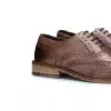 Mens Real Leather Vintage Shoes Brogues 1920s Suede Tweed Laced Shoes Smart Formal