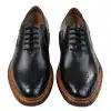 Mens Brogue Oxford Shoes Tan Brown Black Laced Leather Goodyear Welted